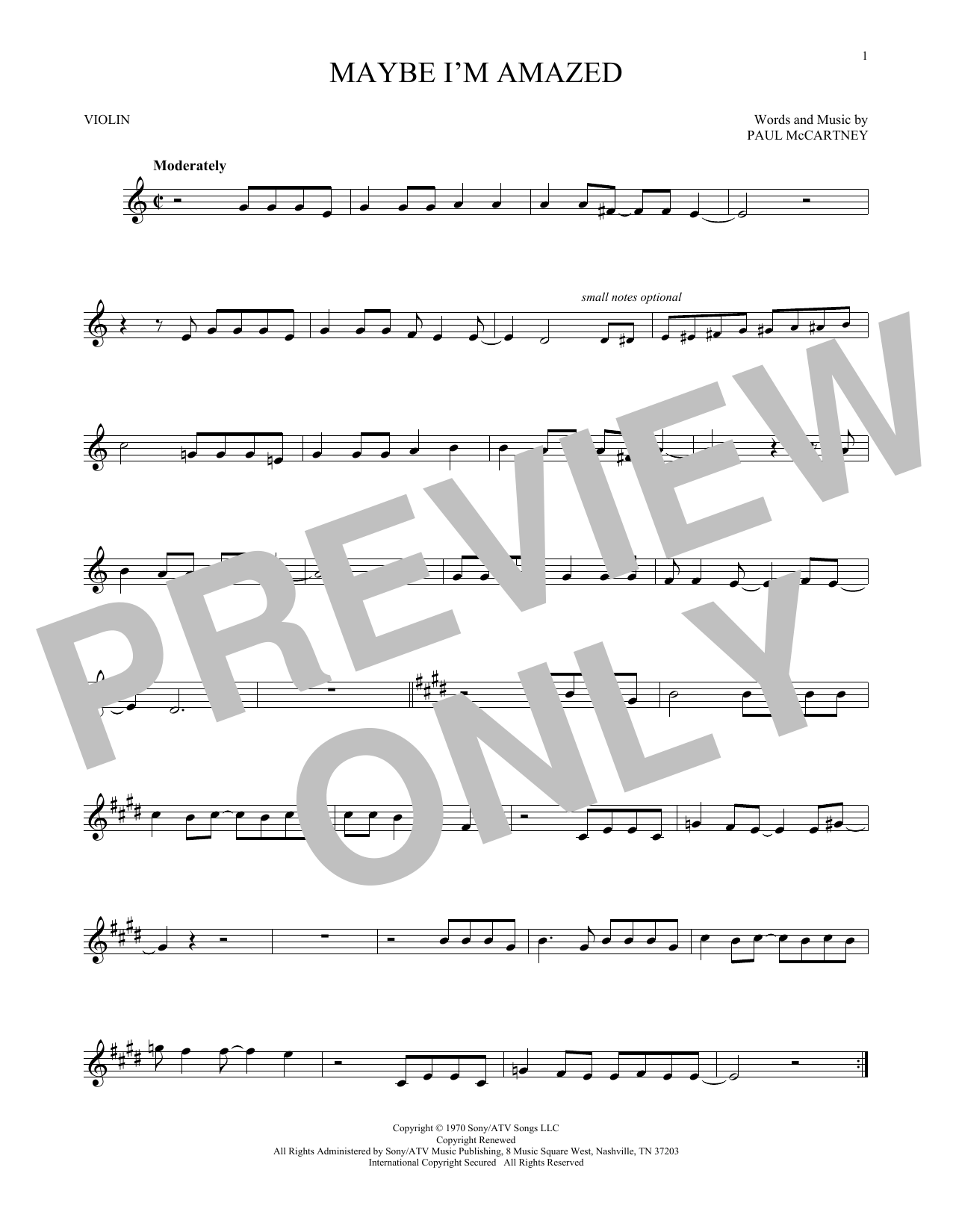 Produktgalerie: Seite 1 von 1 Maybe I'm Amazed, Paul McCartney, Violine