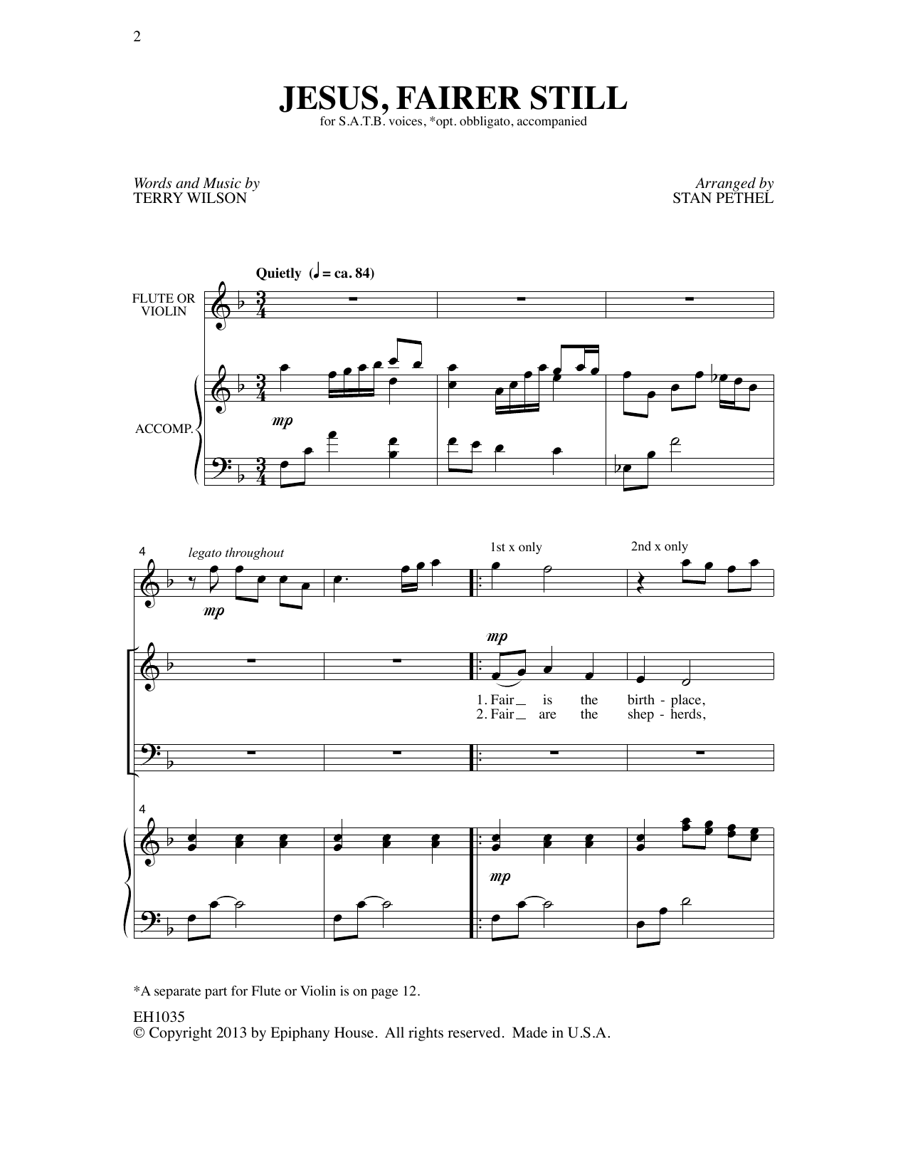 Product picture to: Jesus, Fairer Still (arr. Stan Pethel)