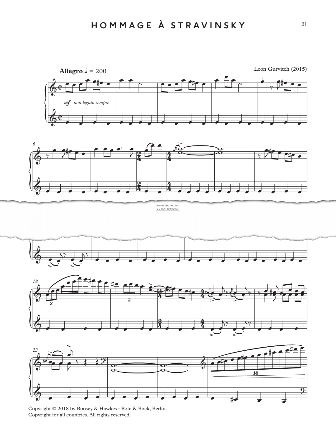 Produktgalerie: Seite 1 von 1 Hommage a Stravinsky, Leon Gurvitch, Klavier