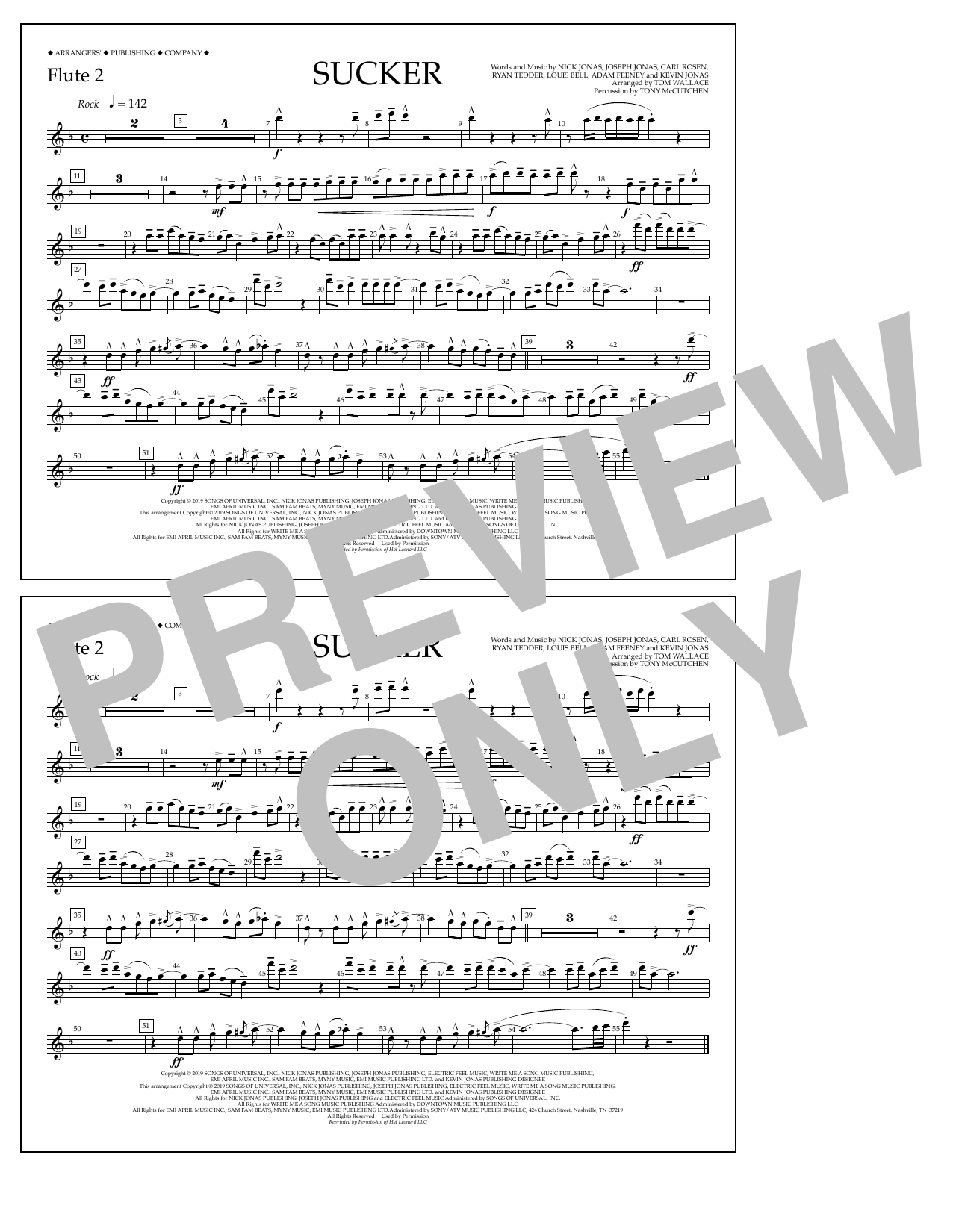 Product picture to: Sucker (arr. Tom Wallace) - Flute 2