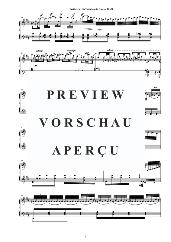 Produktgalerie: Seite 4 von 11 Six Variations in F major Op.34 for Piano, , Klavier Solo