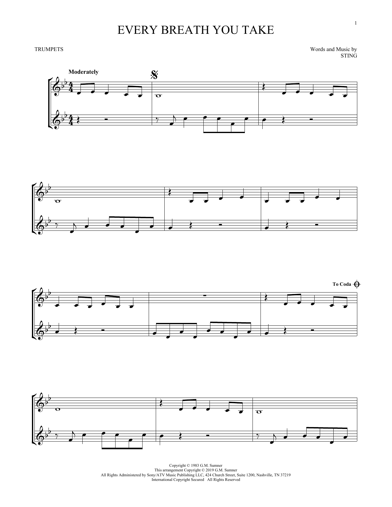 Produktgalerie: Seite 1 von 1 Every Breath You Take, The Police, Trompete