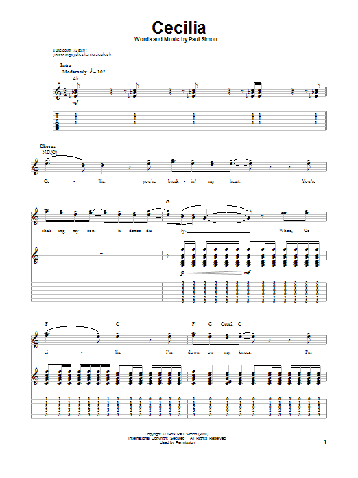 Produktgalerie: Seite 1 von 1 Cecilia, Simon & Garfunkel, Gitarre