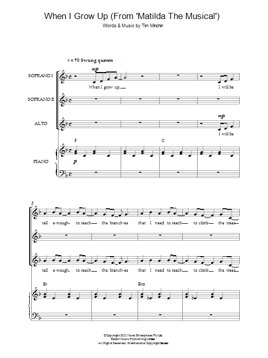 Produktbild zu: When I Grow Up ('From Matilda The Musical')