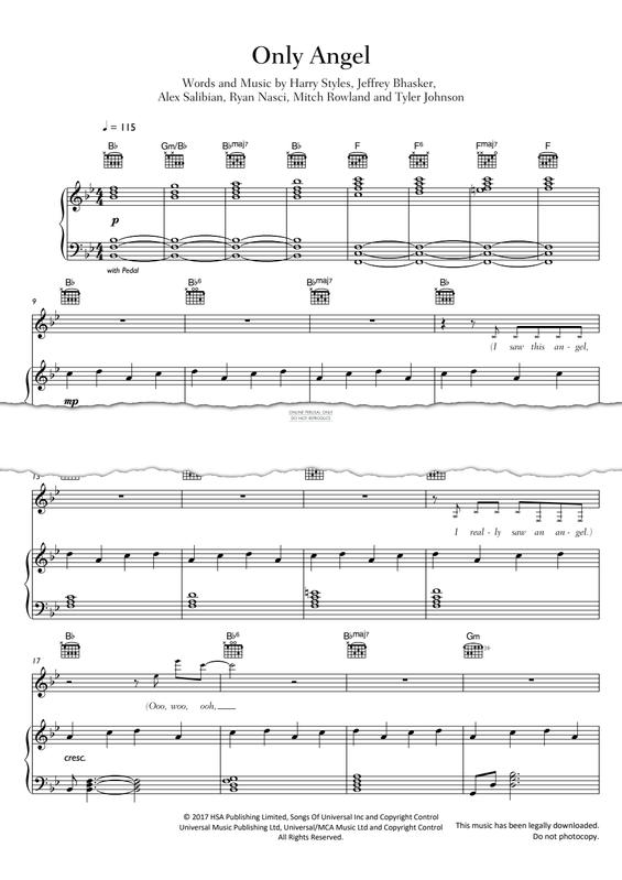 Produktgalerie: Seite 1 von 1 Only Angel, Harry Styles, Gesang, Gitarre, Klavier