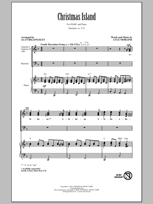 Produktbild zu: Christmas Island (arr. Alan Billingsley)