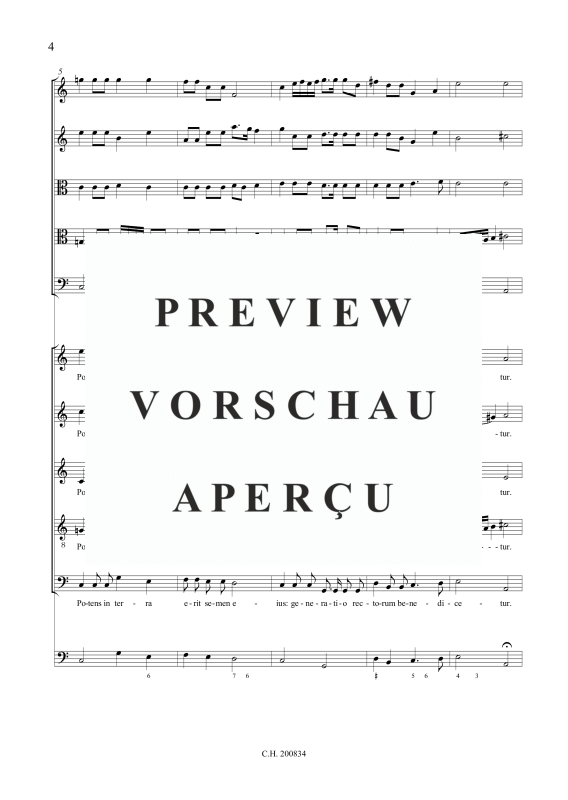 gallery: Beatus vir, qui timet Dominum (Psalm 111), , (Gemischtes Ensemble 5 Vokalstimmen, 2 Violinen, 2 Violen, Violone und BC)