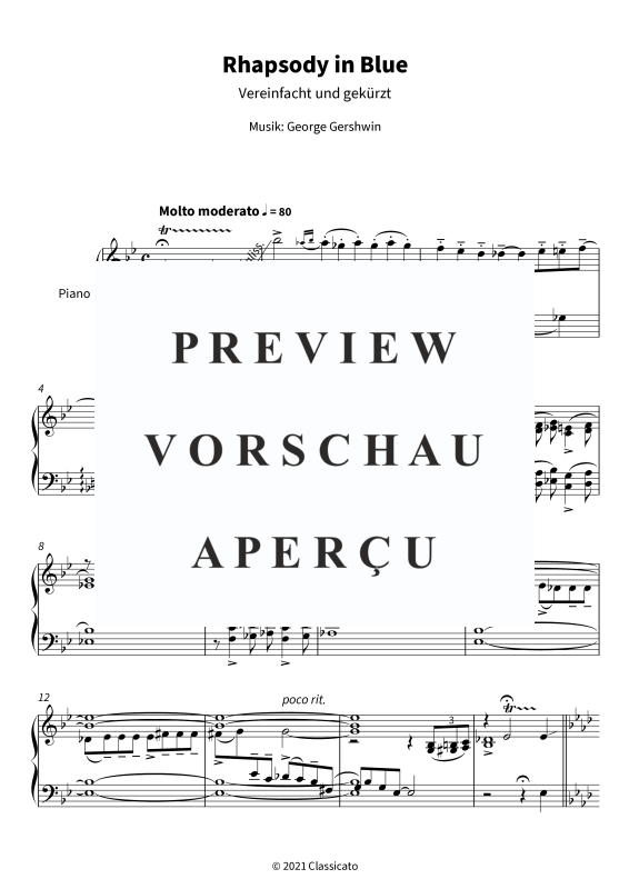 Produktgalerie: Seite 5 von 11 Rhapsody in Blue - Vereinfachte und gekürzte Fassung, , Klavier Solo