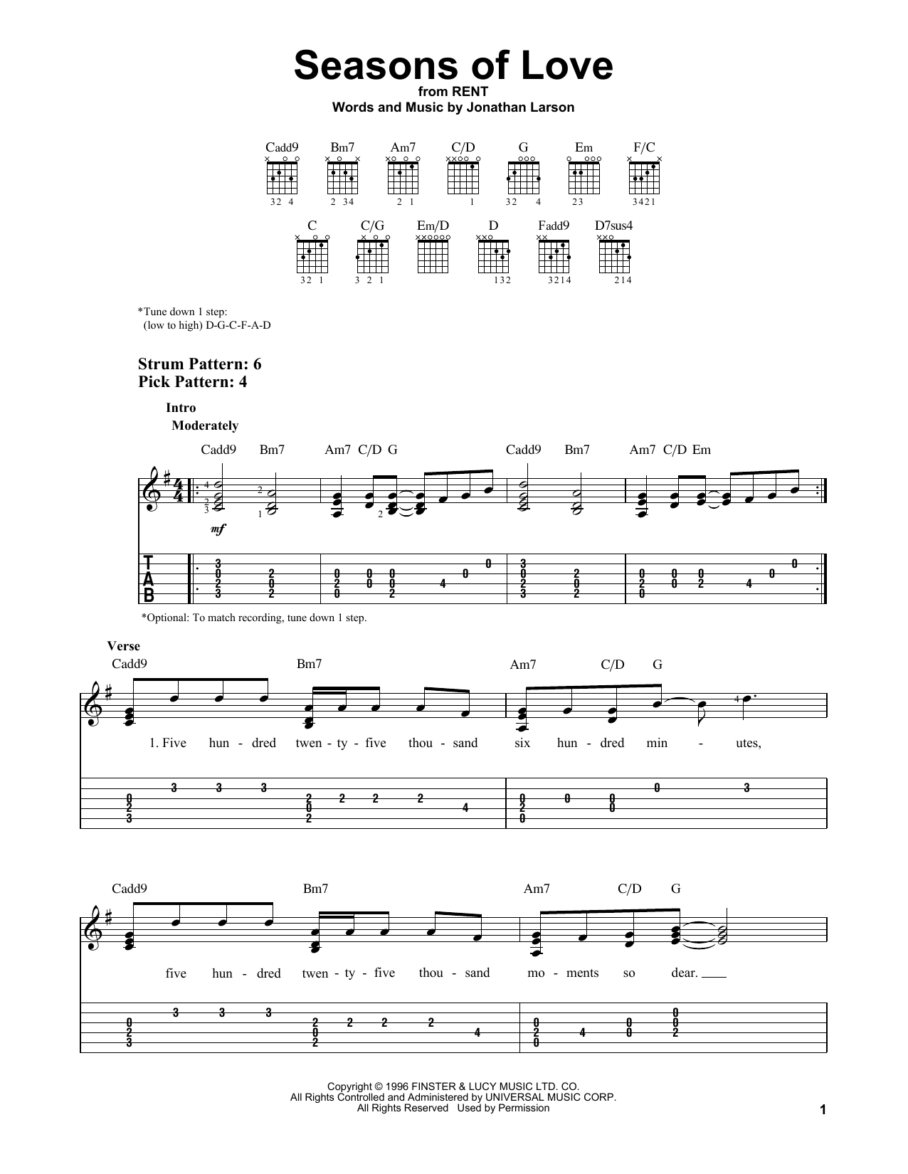Product gallery: Page 1 of 1 Seasons Of Love (from Rent), Jonathan Larson