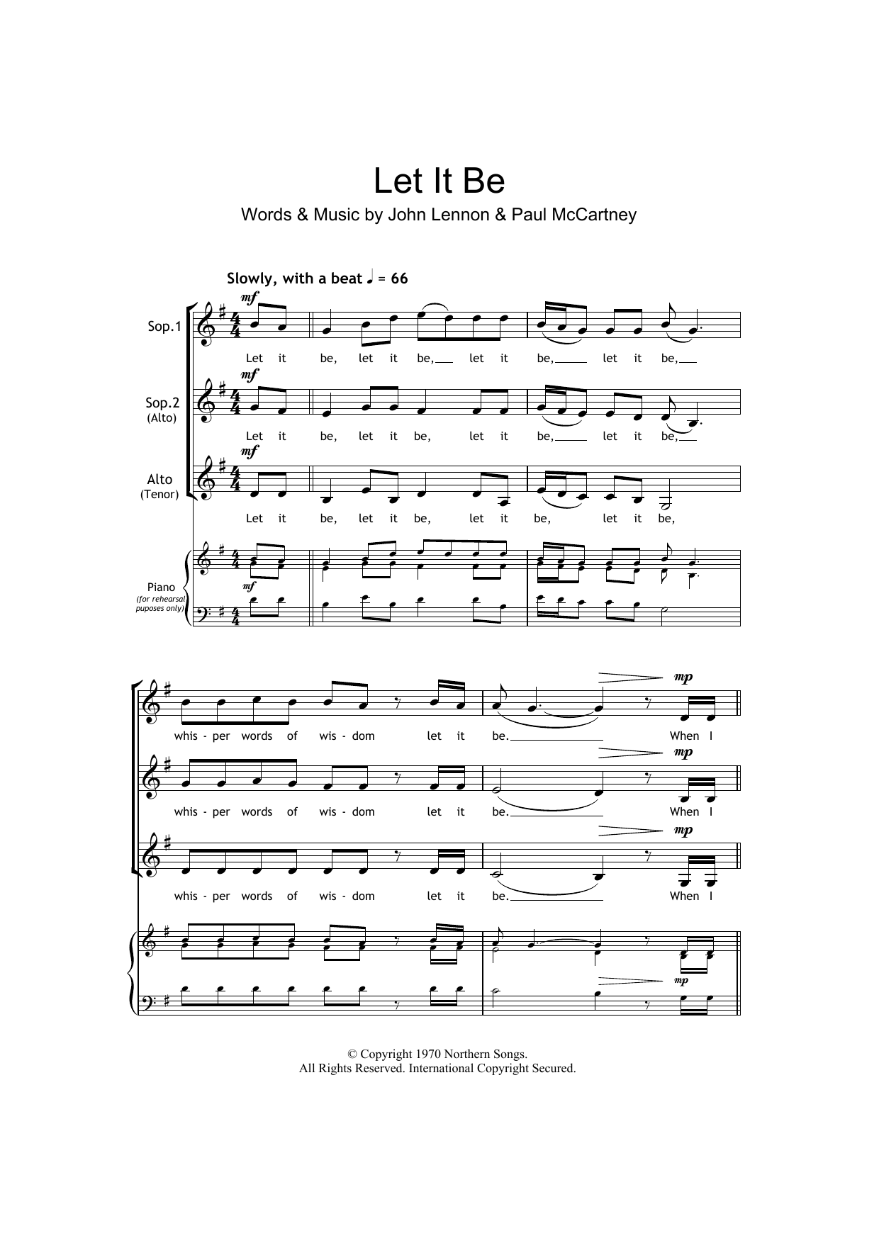 Produktgalerie: Seite 1 von 1 Let It Be (arr. Barrie Carson Turner), The Beatles, Chor