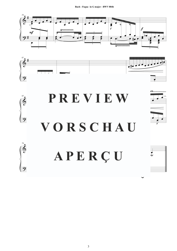 Produktgalerie: Seite 4 von 4 Fuge G-Dur BWV 884b, , Klavier Solo