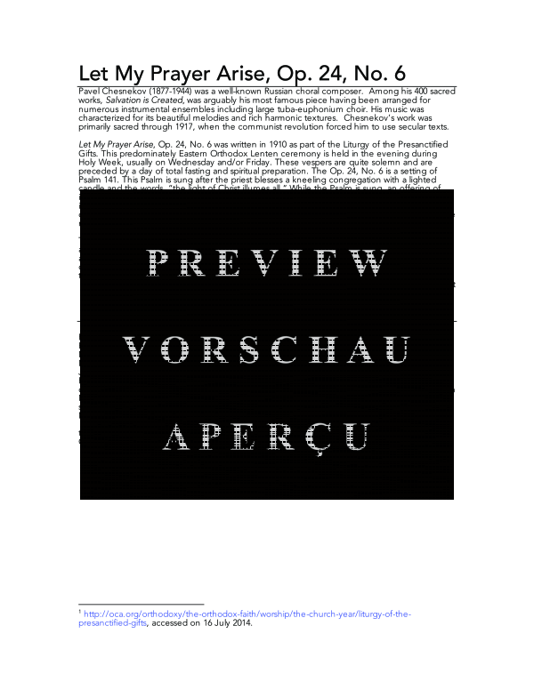 Produktgalerie: Seite 4 von 11 Let My Prayer Arise, Op. 24, No. 6, , (Ensemble Euphonium + Posaunen Quartett)
