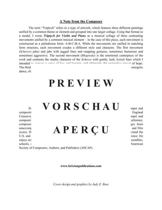 Product gallery: Page 3 of 21 Triptych for Violin and Piano , , (violin and piano)