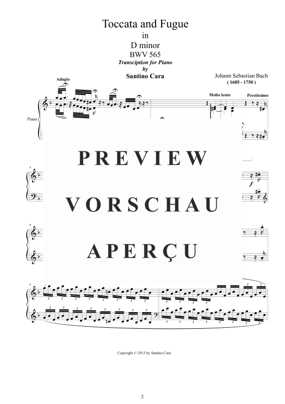 Produktgalerie: Seite 3 von 11 Toccata und Fuge d-Moll BWV 565, , Klavier Solo