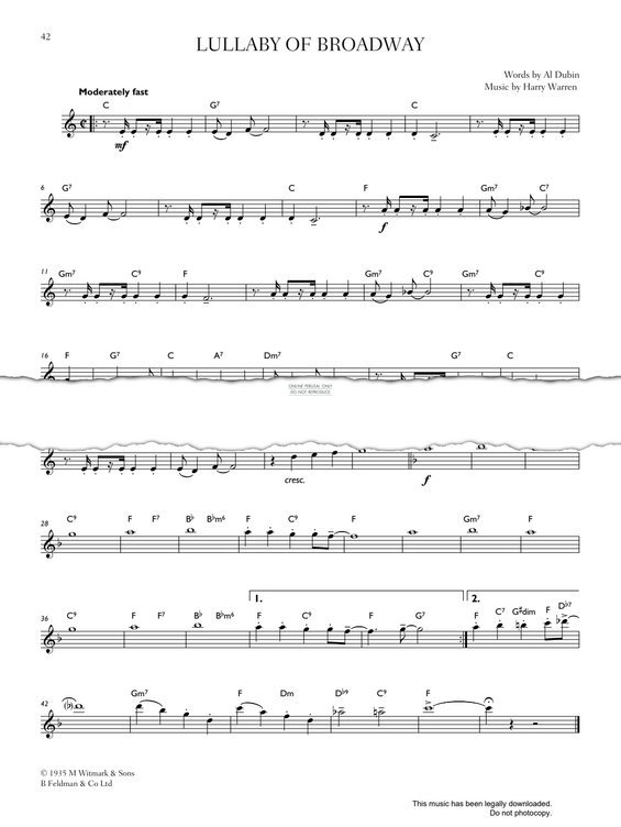 Product gallery: Page 1 of 1 Lullaby Of Broadway, Harry Warren