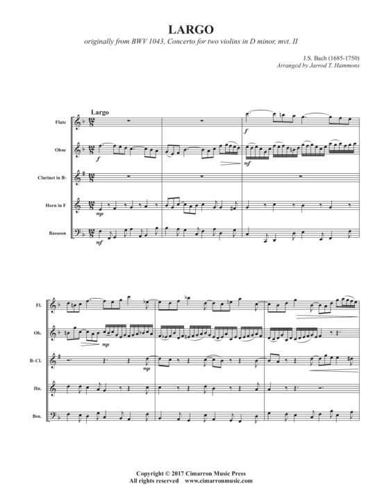 Product picture to: Largo J.S. Bach