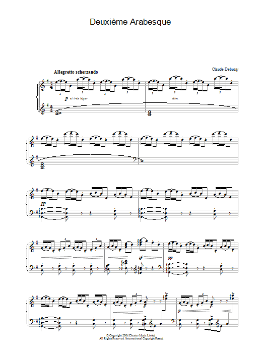 Product gallery: Page 1 of 1 DeuxiÈme Arabesque, Claude Debussy