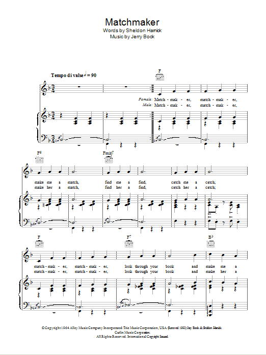 Produktbild zu: Matchmaker (from Fiddler On The Roof)