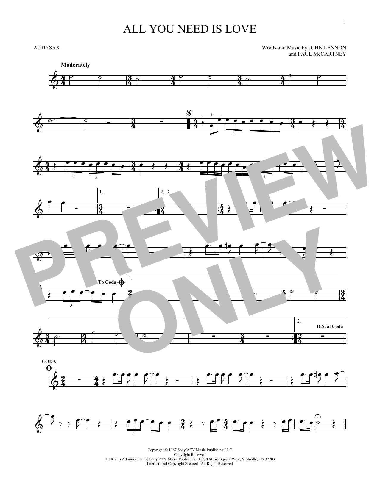 Product gallery: Page 1 of 1 All You Need Is Love, The Beatles