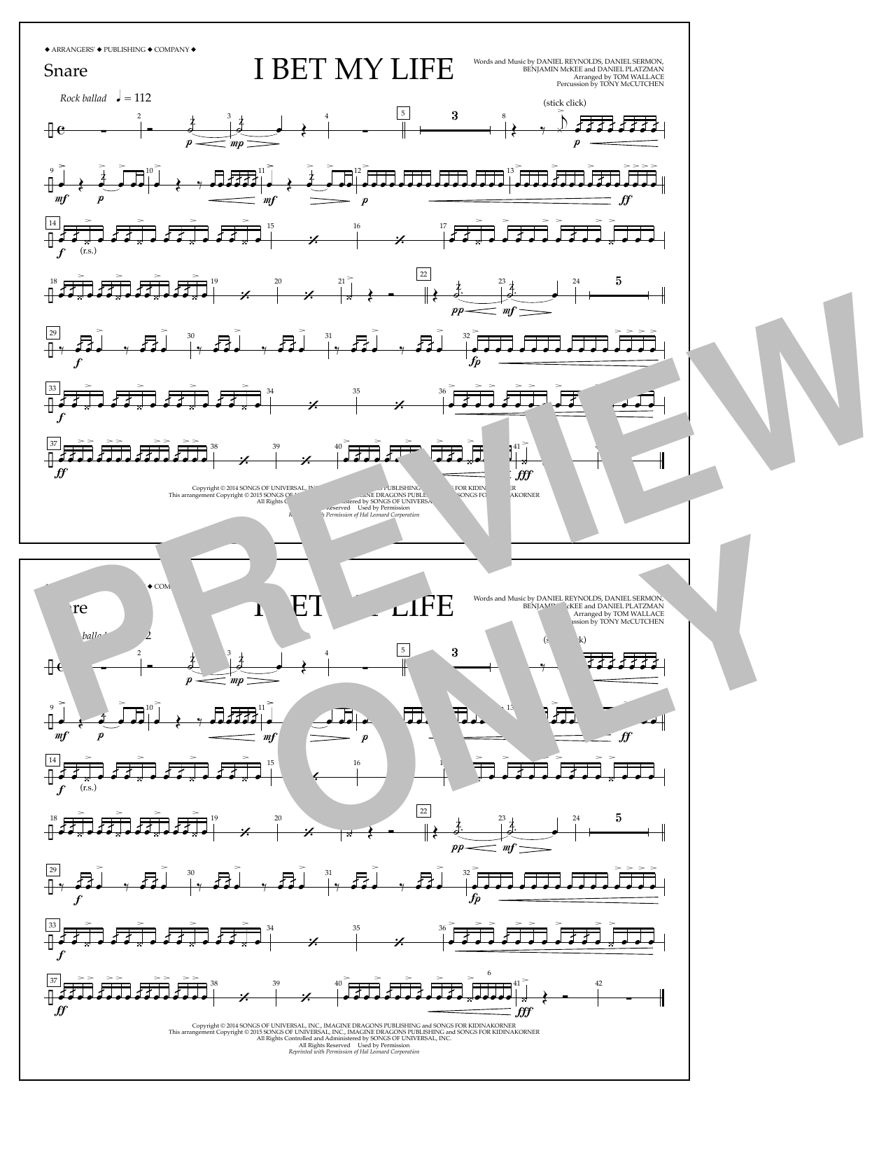 Produktgalerie: Seite 1 von 1 I Bet My Life - Snare, Tom Wallace, Ensemble