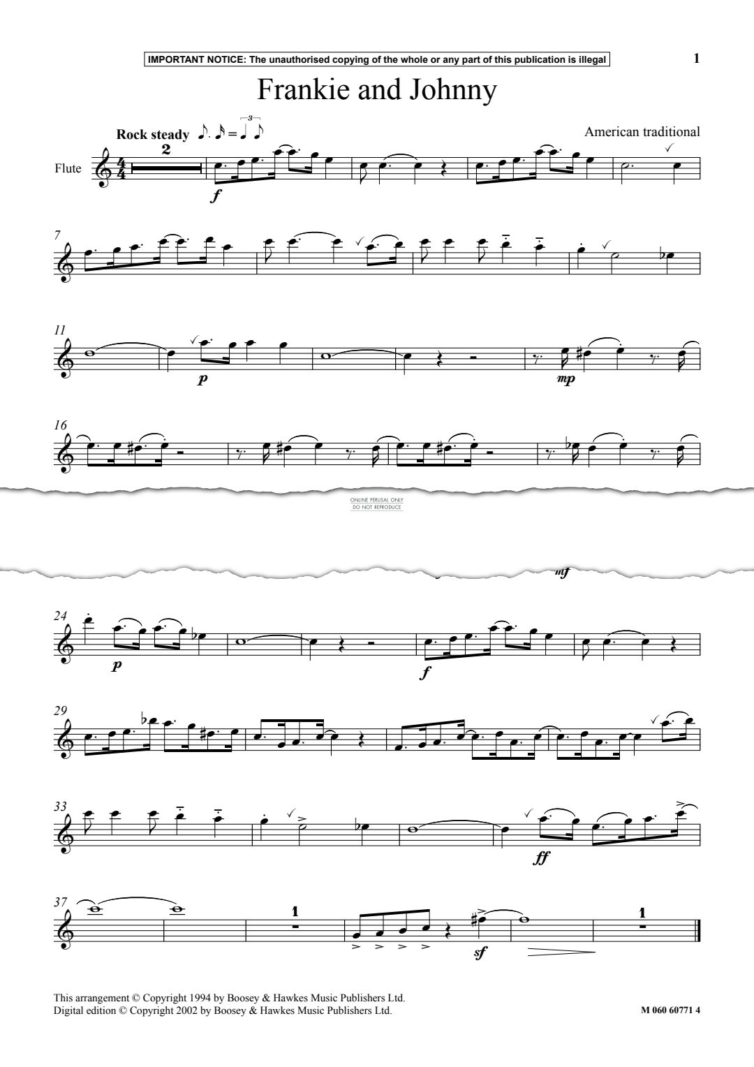 Produktgalerie: Seite 1 von 1 Frankie and Johnny, Traditional, Flöte, Klavier