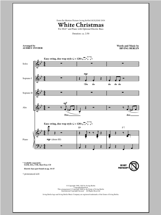 Product gallery: Page 1 of 1 White Christmas (arr. Audrey Snyder), Irving Berlin