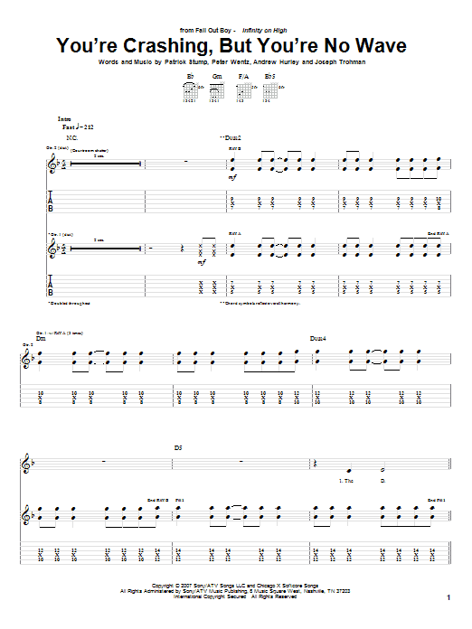 Product gallery: Page 1 of 1 You're Crashing, But You're No Wave, Fall Out Boy