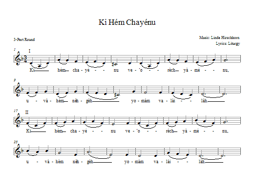 Product gallery: Page 1 of 1 Ki Hem Khayenu, Linda Hirschhorn