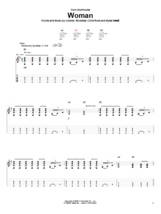 Produktgalerie: Seite 1 von 1 Woman, Wolfmother, Gitarre