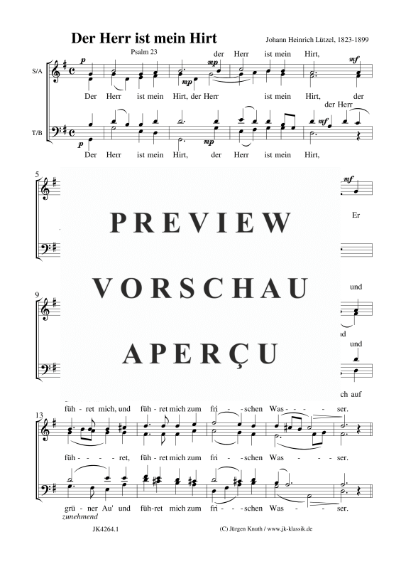 gallery: Der Herr ist mein Hirt, , Gemischter Chor