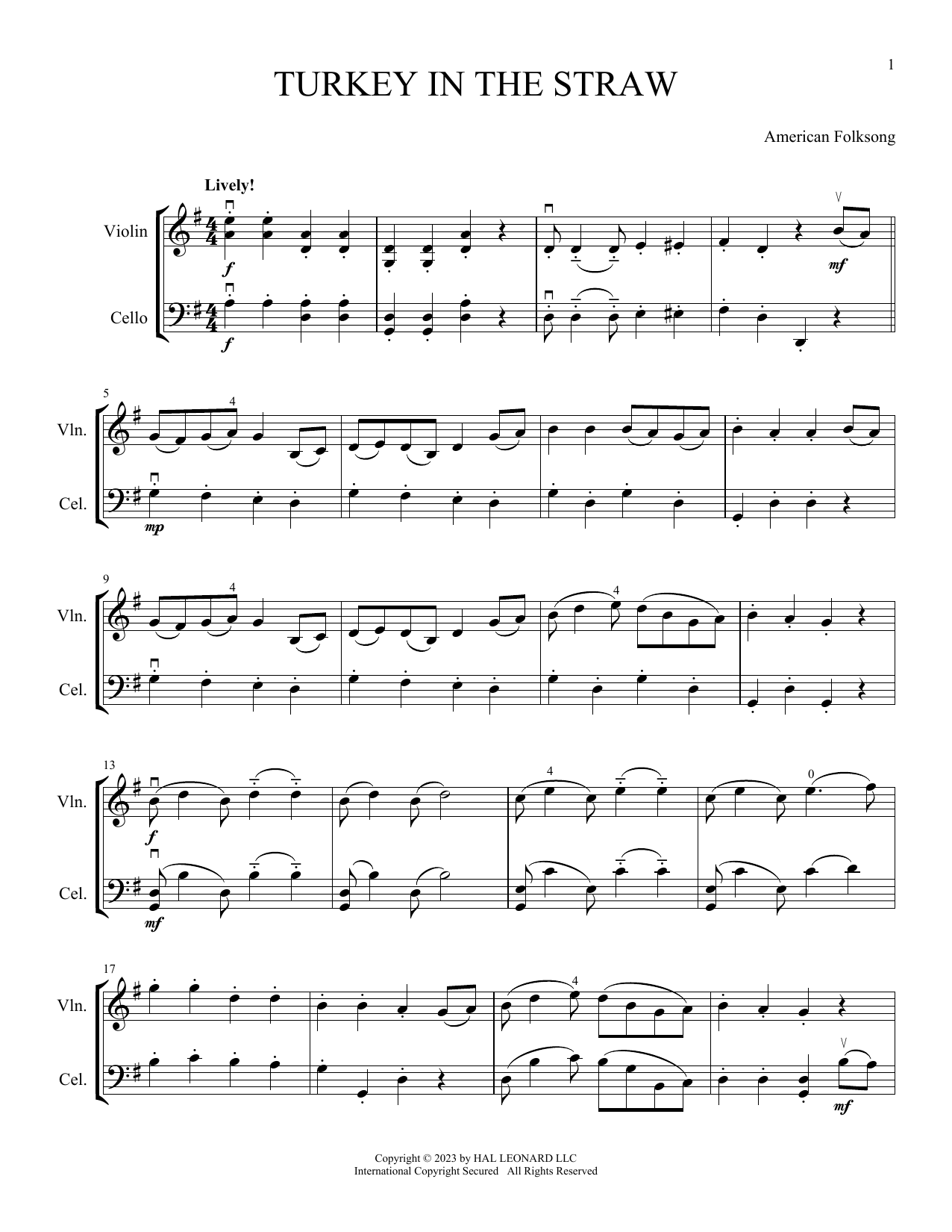 Product picture to: Turkey In The Straw (arr. Michelle Hynson)