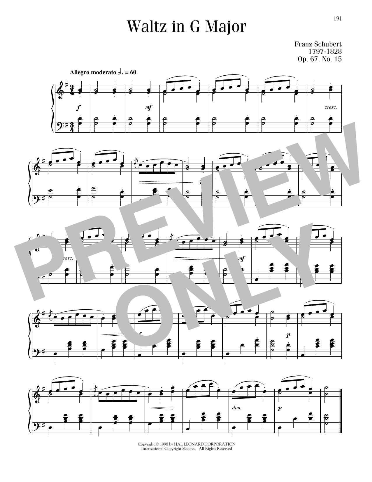 Product picture to: Waltz In G Major, Op. 67, No. 15