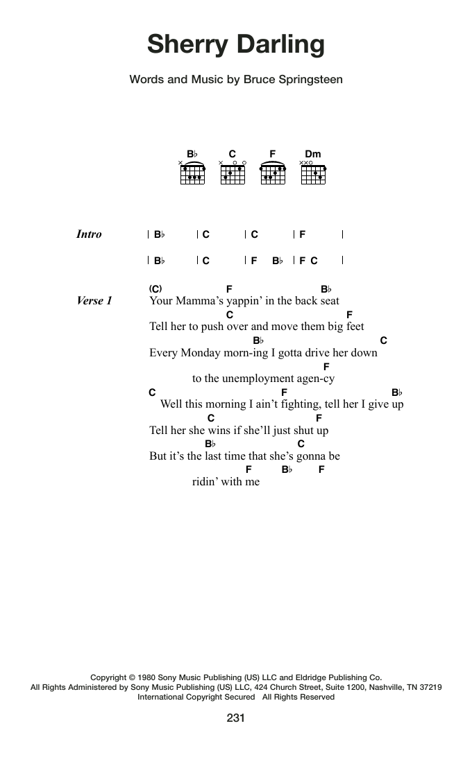 Produktgalerie: Seite 1 von 1 Sherry Darling, Bruce Springsteen, Gitarre