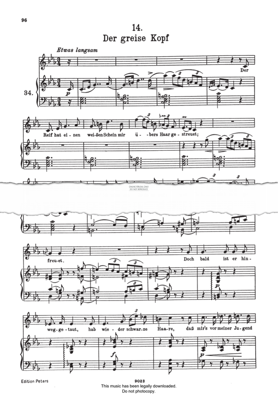 Product picture to: Der greise Kopf (from 'Winterreise Op.89 D911')
