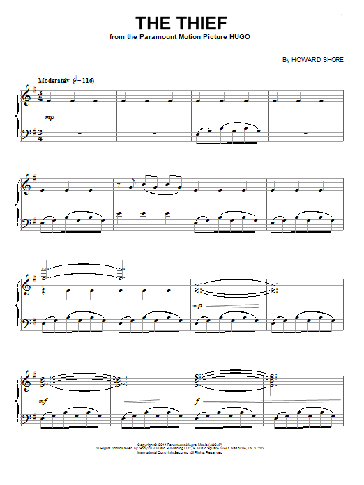 Product gallery: Page 1 of 1 The Thief, Howard Shore