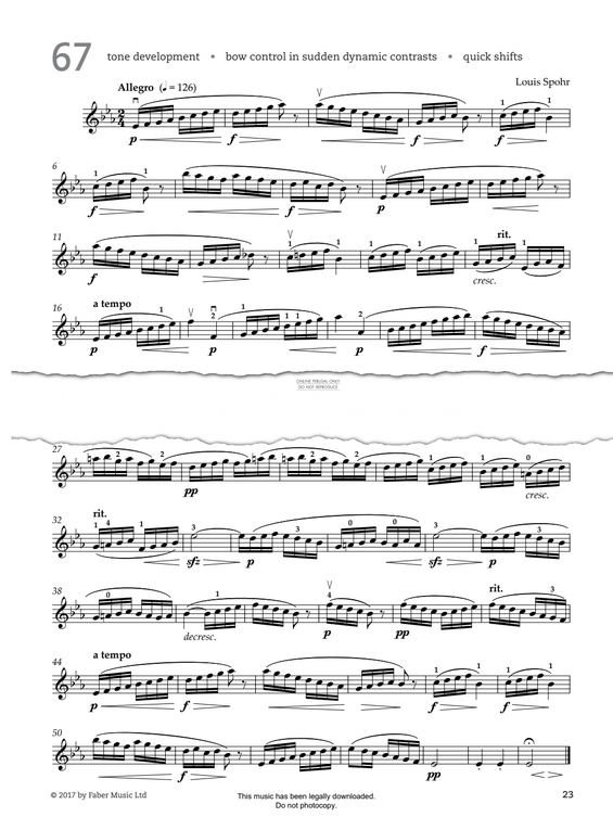 Produktgalerie: Seite 1 von 1 Study No.67 Allegro (from '80 Graded Studies For Violin Book Two'), Louis Spohr, Violine