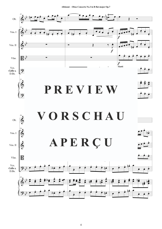 Product gallery: Page 5 of 11 Concerto No.3 in B-Dur Op.7, , Solo Oboe, String Ensemble, and Harpsichord (Bc)