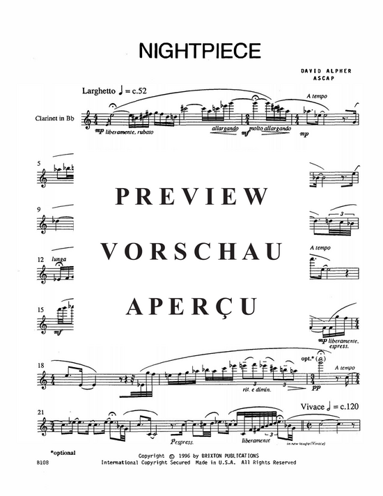 Product gallery: Page 15 of 18 Nightpiece , , (clarinet + piano)
