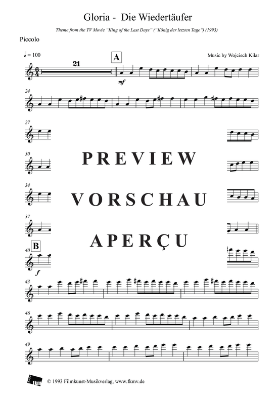 Product gallery: Page 4 of 7 König der letzten Tage - Gloria: Piccolo, , 