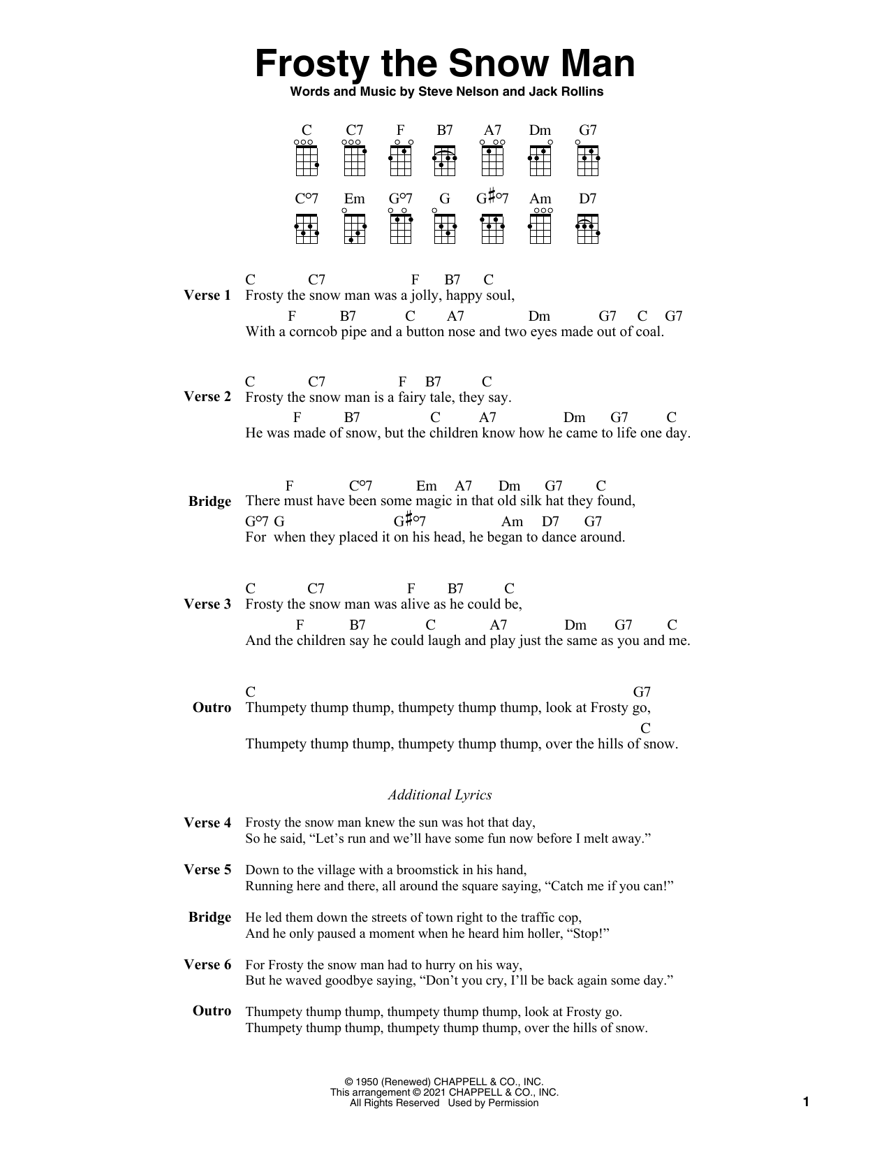 Product gallery: Page 1 of 1 Frosty The Snow Man (arr. Fred Sokolow), Jack Rollins