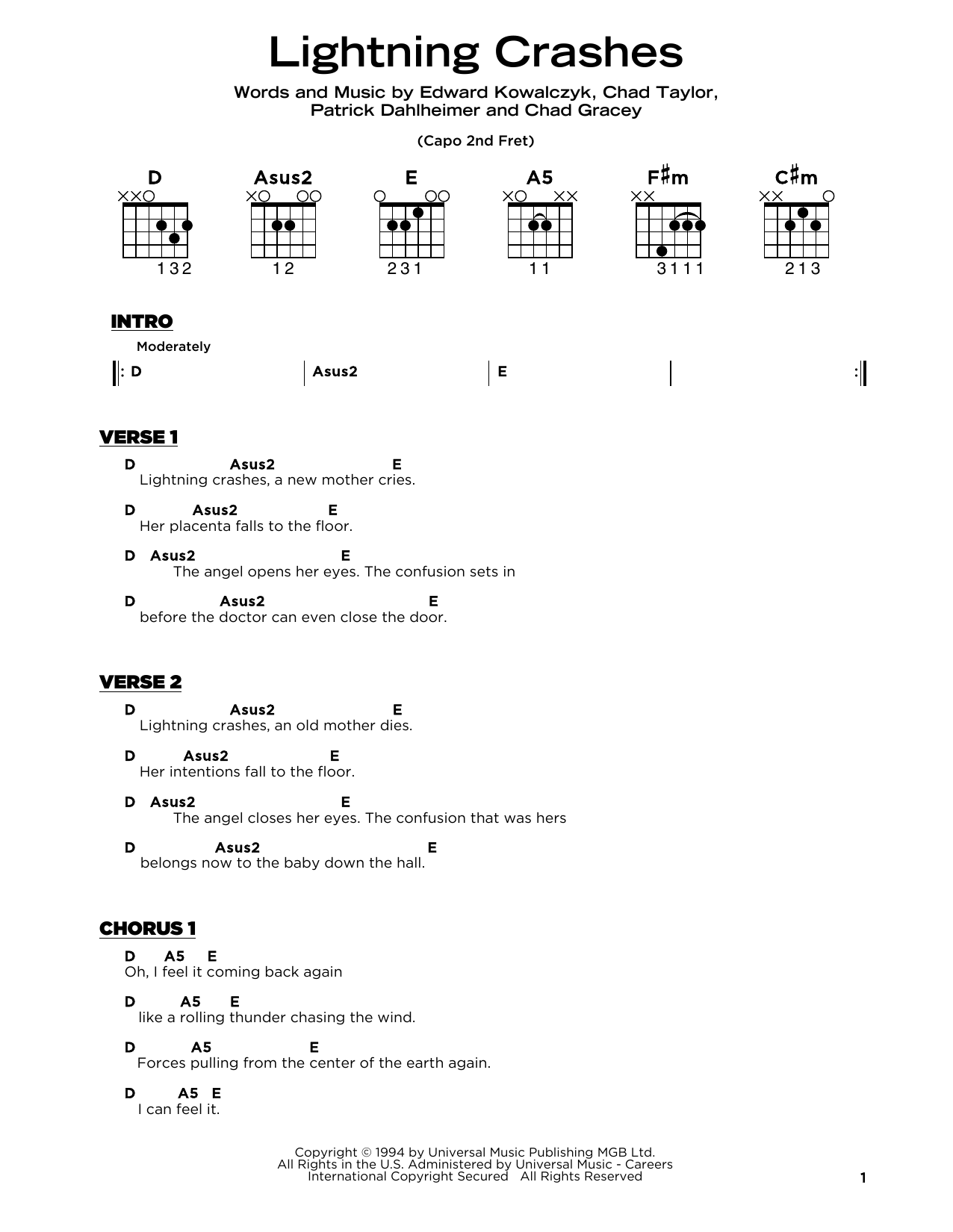 Produktgalerie: Seite 1 von 1 Lightning Crashes, Live, Gitarre