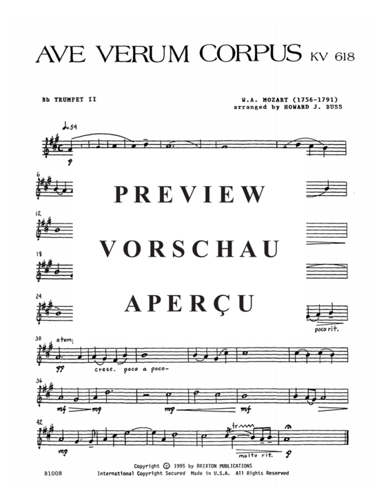 Produktgalerie: Seite 9 von 11 Ave Verum Corpus , , (Blechbläserquartett TTHP)