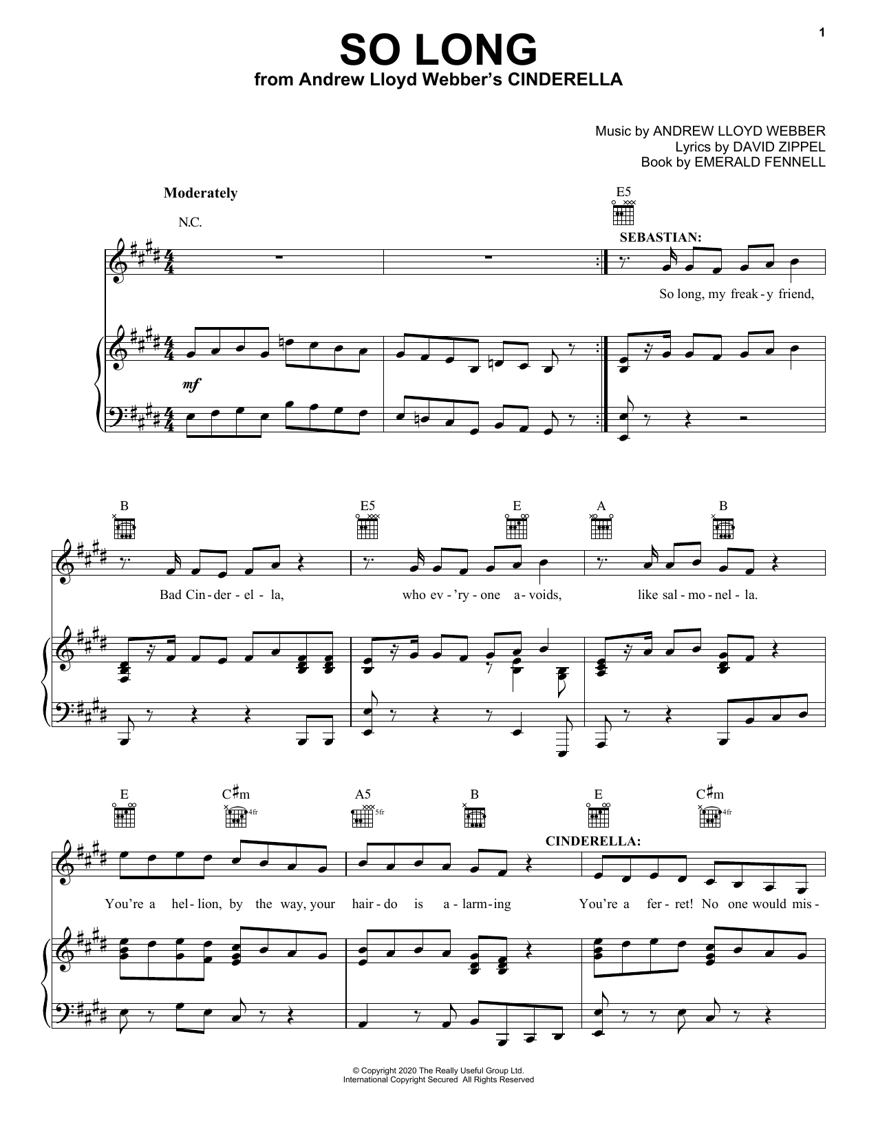 Product picture to: So Long (from Andrew Lloyd Webber's Cinderella)