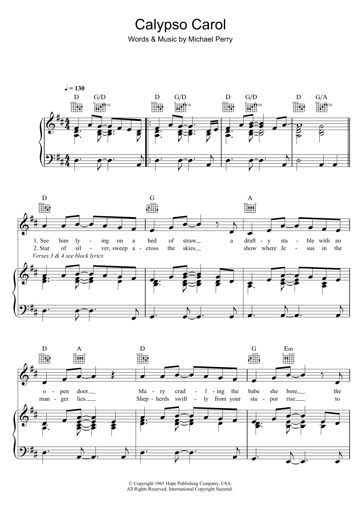 Produktgalerie: Seite 1 von 1 Calypso Carol, Michael Perry, Gesang, Gitarre, Klavier