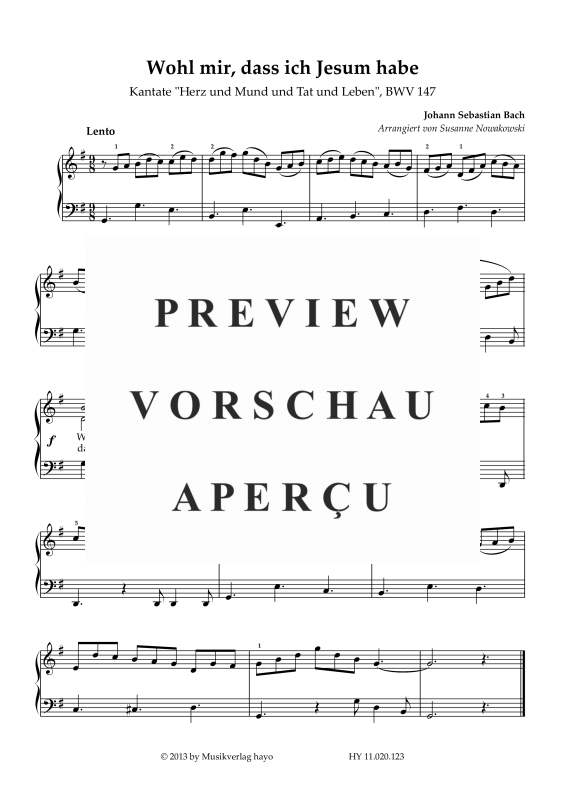 Product picture to: Wohl mir, dass ich Jesum habeJohann Sebastian Bach