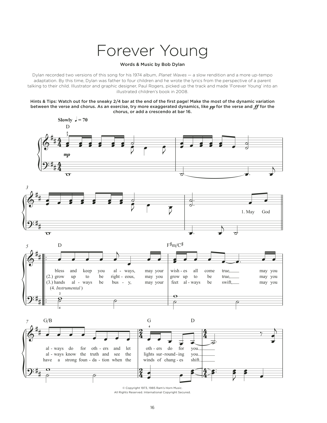 Produktbild zu:  Forever Young - Bob Dylan