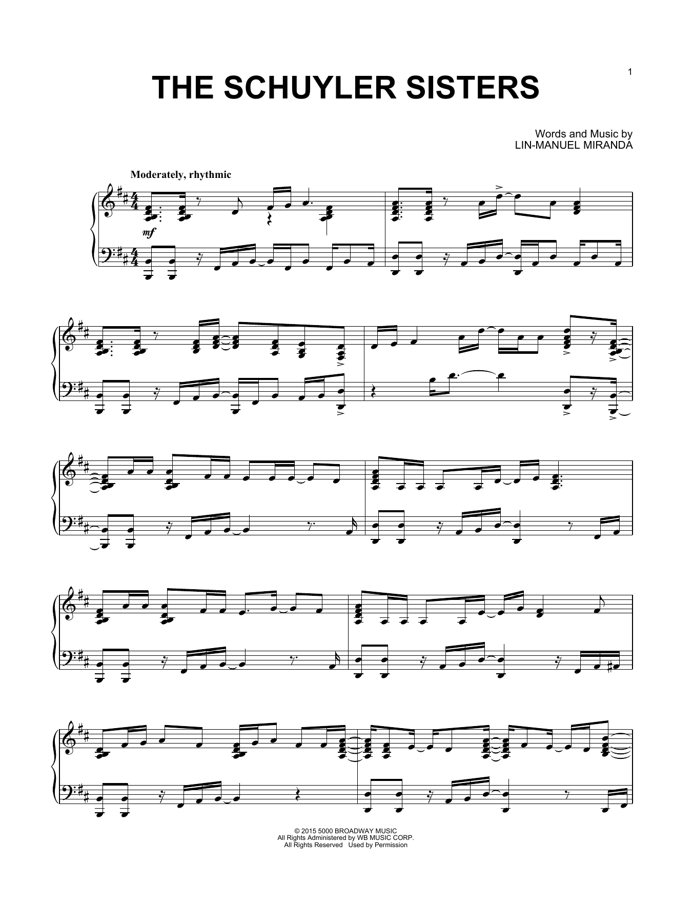 Product picture to: The Schuyler Sisters (from Hamilton) (arr. David Pearl)