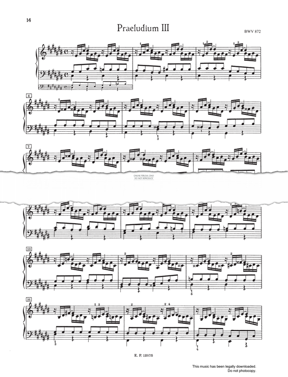 Produktbild zu: Prelude And Fugue No.3 in C# major, BWV 872 (from 'The Well-Tempered Klavier Book II')