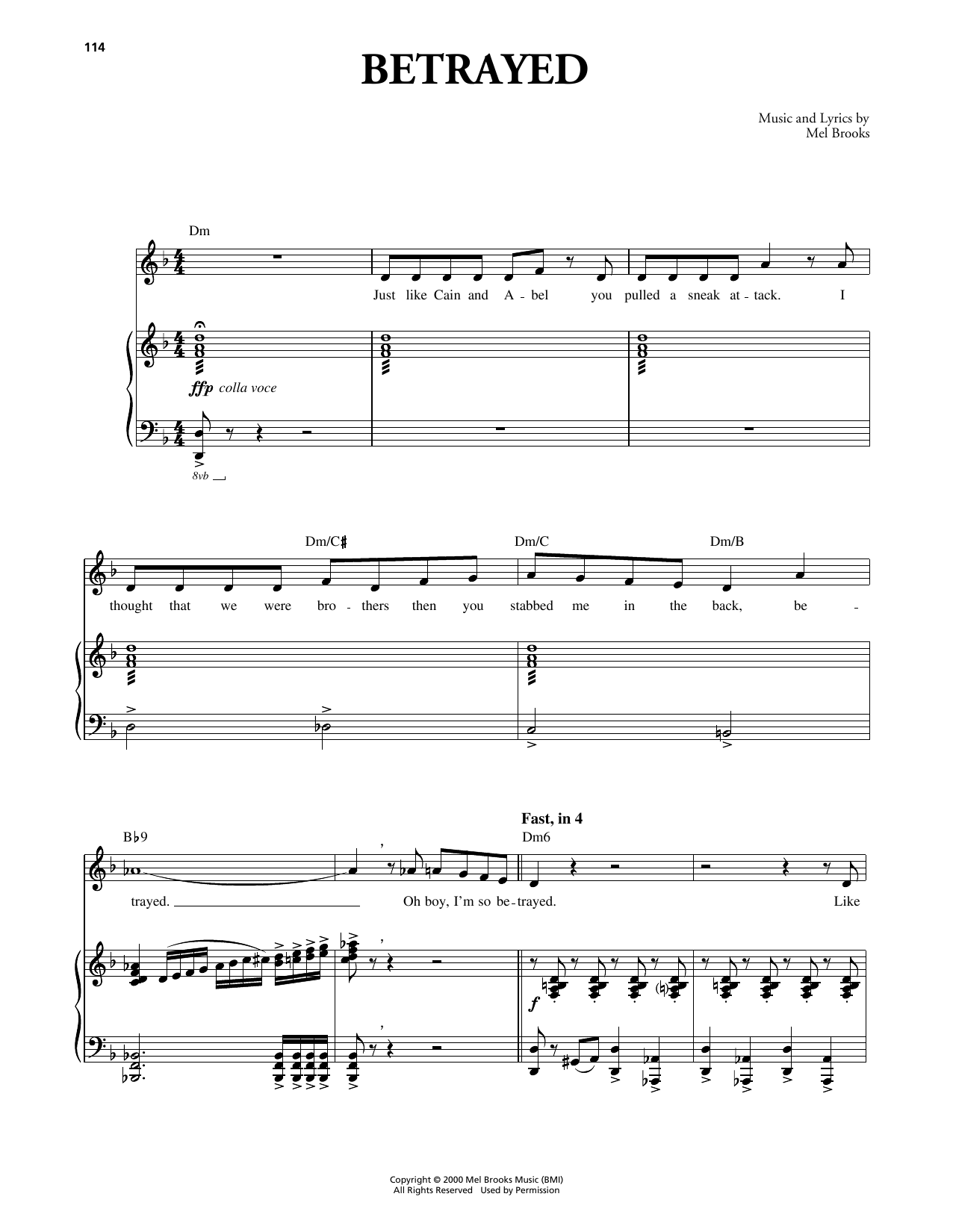Produktgalerie: Seite 1 von 1 Betrayed (from The Producers), Mel Brooks, Gesang, Klavier
