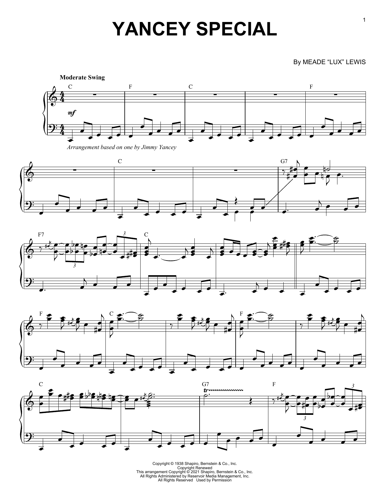 Product gallery: Page 1 of 1 Yancey Special (arr. Brent Edstrom), Andy Razaf